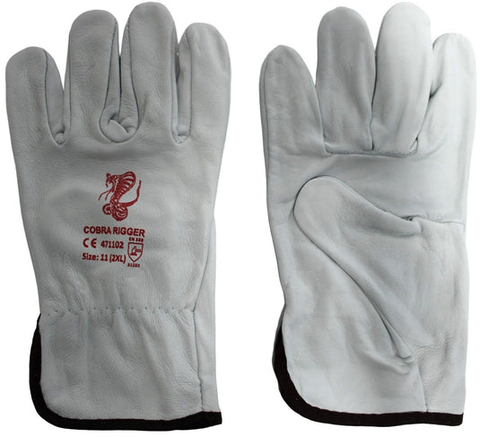 12 Pack - Protective Quality Leather Riggers Gloves. Style No: 471100.
