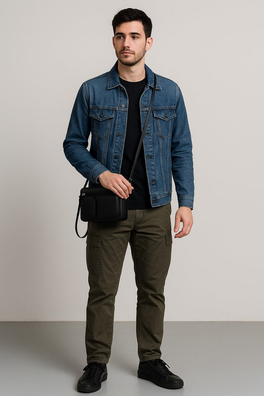 Quality Full Grain Genuine Leather Men's Travel Bag. Style No: 51010.