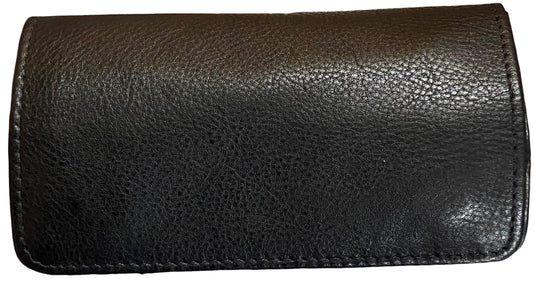 Quality Full Grain Vintage Leather Tobacco Pouch. Colour: Black. Style No: 11032. 50 gram.