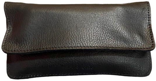 Quality Full Grain Cow Hide Leather Tobacco Pouch. Black. Style: 11045. 50 gram.