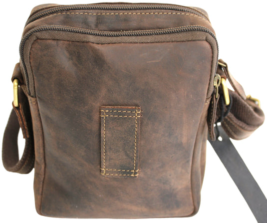 Full Grain Brown Hunter Leather Shoulder/Crossbody Bag. Style No: 51017