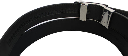Genuine Leather Ratchet Dress Belt with Automatic Sliding Buckle