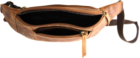 Quality Full Grain Hunter Leather Waist Bag. Style No: 72003.
