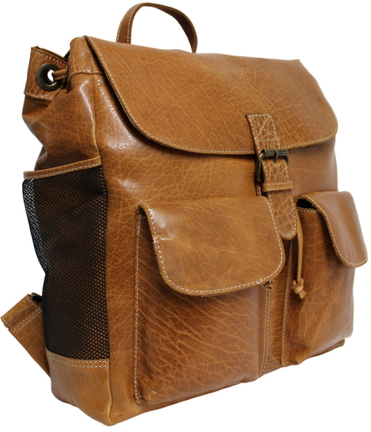 Quality Full Grain Leather Back Pack. Colours: Honey, Hunter or Brown. Style No: MR504102.