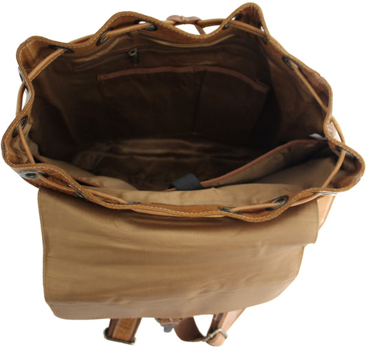 Quality Full Grain Leather Back Pack. Colours: Honey, Hunter or Brown. Style No: MR504102.