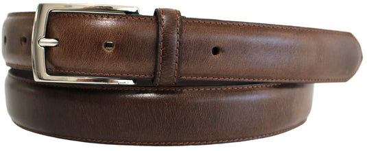 Hide & Chic Full Grain Stitched Leather Belt in Black & Brown. Style number 41009