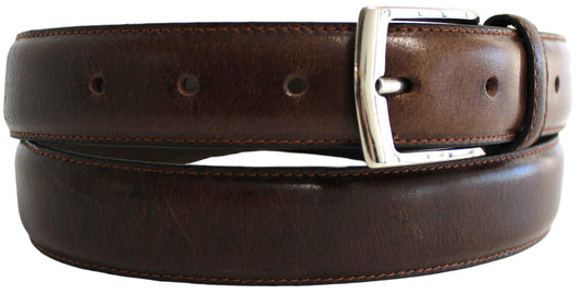Hide & Chic Full Grain Stitched Leather Belt in Black & Brown. Style number 41009