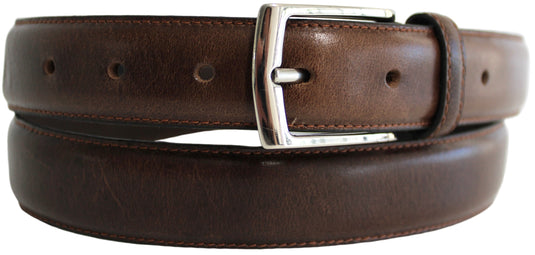 Hide & Chic Full Grain Stitched Leather Belt in Black & Brown. Style number 41009