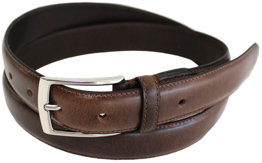 Hide & Chic Full Grain Stitched Leather Belt in Black & Brown. Style number 41009
