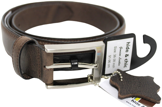 New Genuine Leather Quality Men’s Belt. Matte Finish : Black or Brown. Style No: 41023. hide & chic
