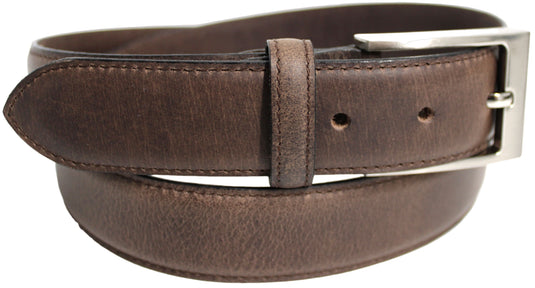 New Genuine Leather Quality Men’s Belt. Matte Finish : Black or Brown. Style No: 41023. hide & chic