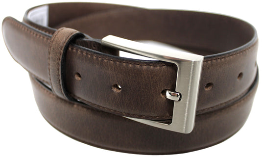New Genuine Leather Quality Men’s Belt. Matte Finish : Black or Brown. Style No: 41023. hide & chic