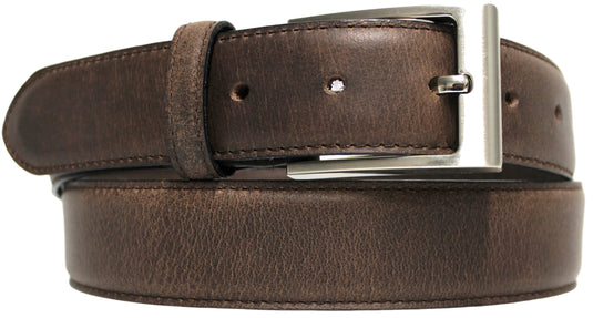 New Genuine Leather Quality Men’s Belt. Matte Finish : Black or Brown. Style No: 41023. hide & chic
