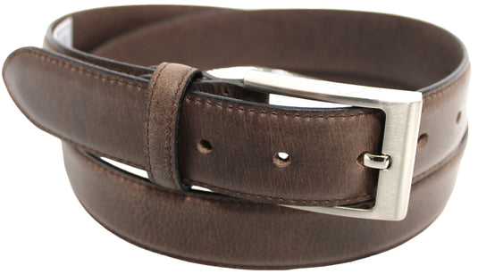 New Genuine Leather Quality Men’s Belt. Matte Finish : Black or Brown. Style No: 41023. hide & chic
