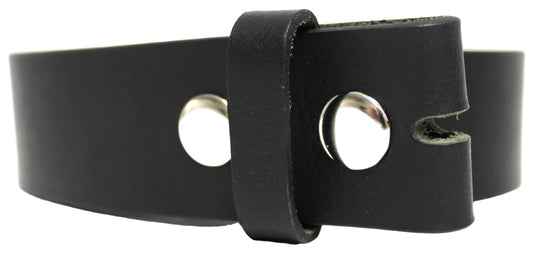 Leather Belt Strap with Press Studs for Pin Buckle. Width: 38mm. Black or Brown.