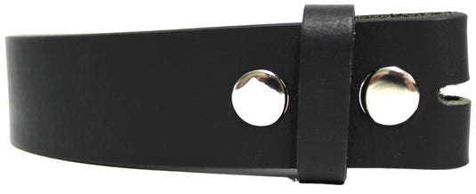 Leather Belt Strap with Press Studs for Pin Buckle. Width: 38mm. Black or Brown.