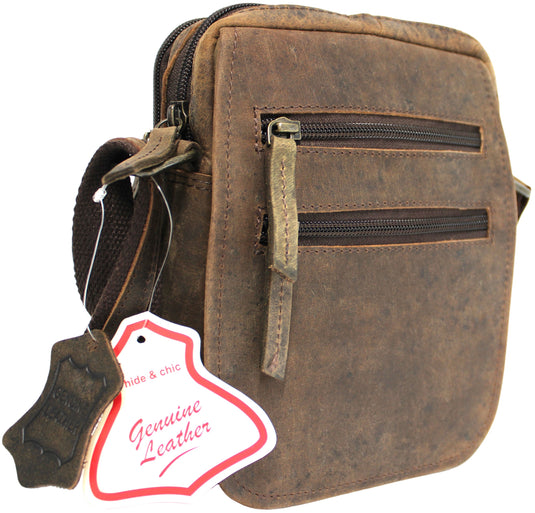 Full Grain Brown Hunter Leather Shoulder/Crossbody Bag. Style No: 51017