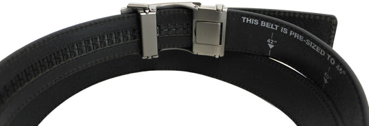 Genuine Leather Ratchet Dress Belt with Automatic Sliding Buckle