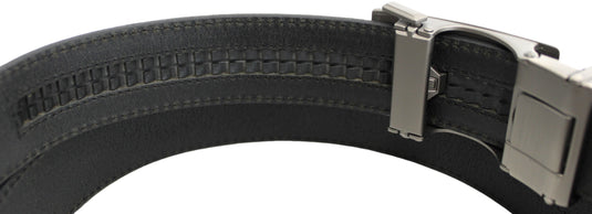 Genuine Leather Ratchet Dress Belt with Automatic Sliding Buckle