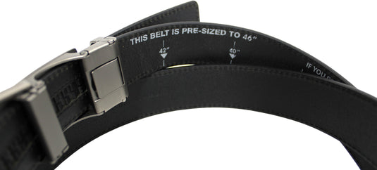 Genuine Leather Ratchet Dress Belt with Automatic Sliding Buckle