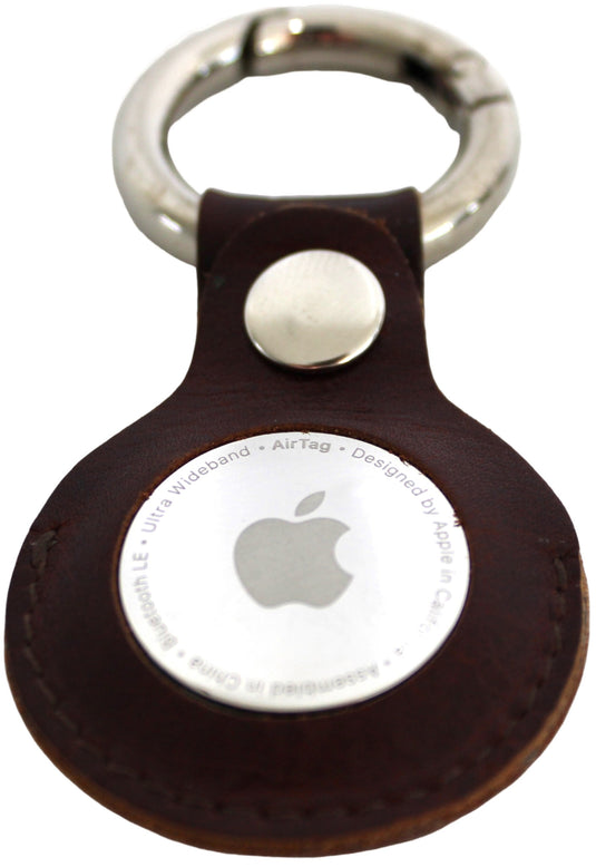 Genuine Leather Apple Air Tag Holder for Key Ring