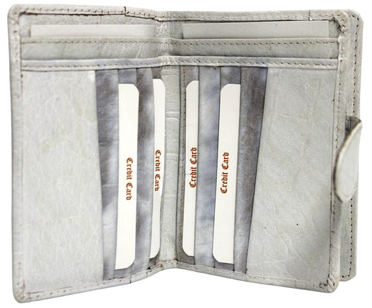 Quality Full Grain Genuine Leather Purse. Colour: White.