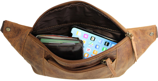 Quality Full Grain Hunter Leather Waist Bag. Style No: 72003.