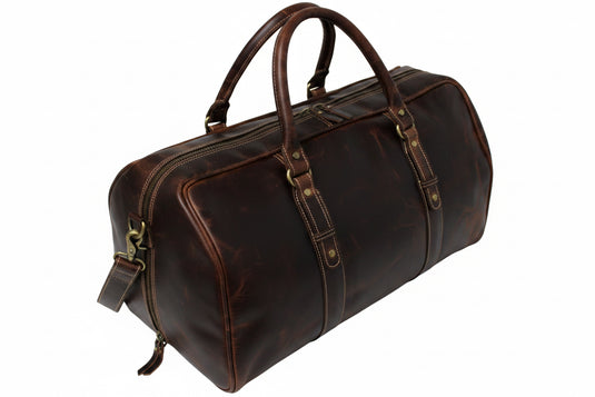 Quality Full Grain Genuine Leather Travel Bag with Adjustable Shoulder Strap