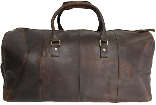 Quality Full Grain Genuine Leather Travel Bag with Adjustable Shoulder Strap. FREE Leather Apple Air-tag Holder.