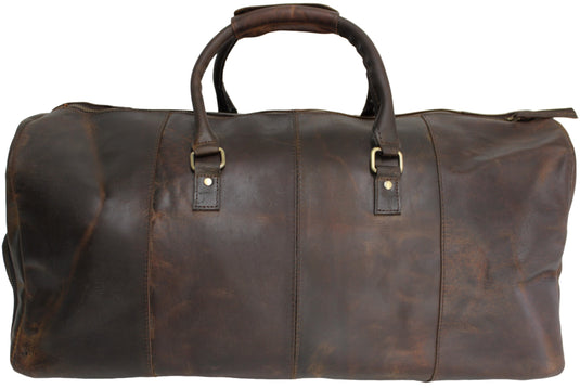 Quality Full Grain Genuine Leather Travel Bag with Adjustable Shoulder Strap. FREE Leather Apple Air-tag Holder.