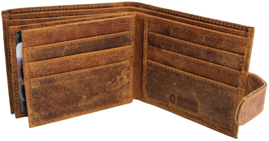 Quality Hide Leather Wallet. Style 11004 Black 12004 Brown Hide & Chic