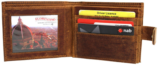 Quality Hide Leather Wallet. Style 11004 Black 12004 Brown Hide & Chic