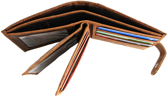 Quality Hide Leather Wallet. Style 11004 Black 12004 Brown Hide & Chic