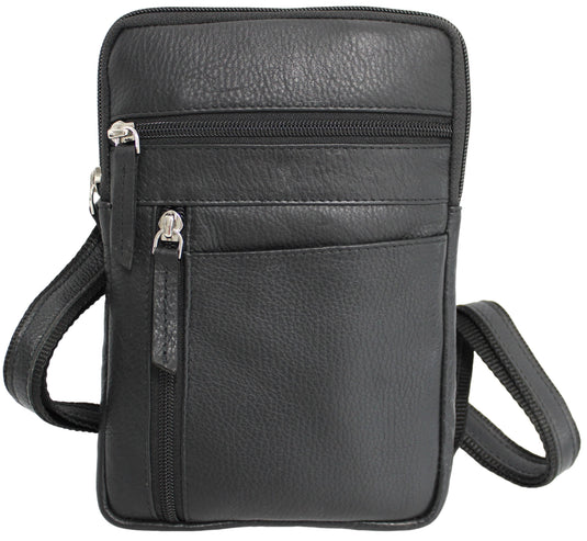 Quality Full Grain Hunter Leather Shoulder/Crossbody Bag. Style No: 51019.