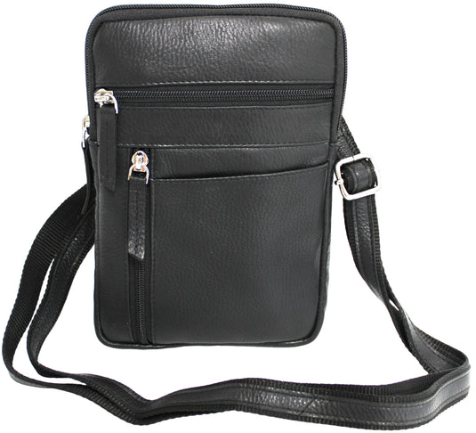 Quality Full Grain Hunter Leather Shoulder/Crossbody Bag. Style No: 51019.