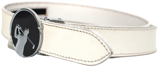 Quality Full Grain Leather Golf Belt. Colour: White. Style: 41044.