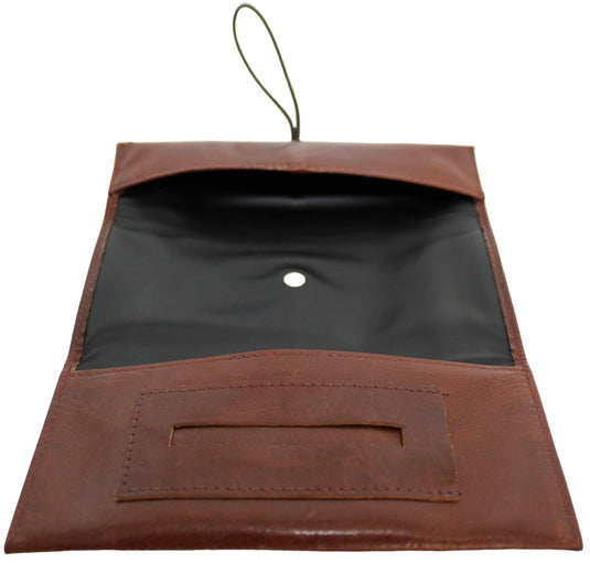 Quality Full Grain Leather Tobacco Pouch. Colour: Brandy. Style No: 12037.
