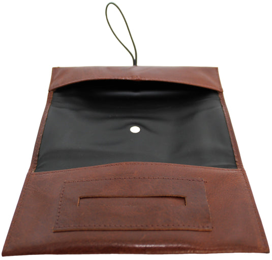 Quality Full Grain Leather Tobacco Pouch. Colour: Brandy. Style No: 12037.
