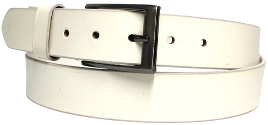 Quality Full Grain Leather Belt. Colour: White. Style No: 41011.