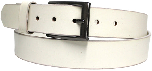 Quality Full Grain Leather Belt. Colour: White. Style No: 41011.