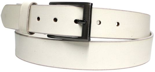 Quality Full Grain Leather Belt. Colour: White. Style No: 41011.