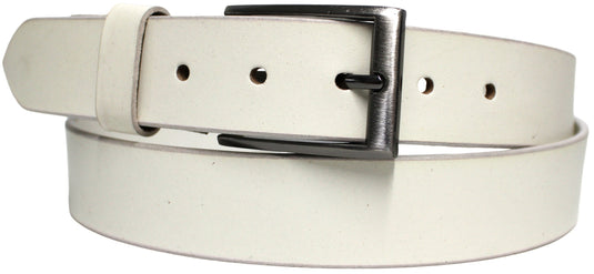Quality Full Grain Leather Belt. Colour: White. Style No: 41011.