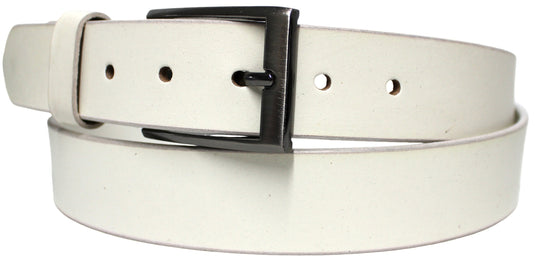 Quality Full Grain Leather Belt. Colour: White. Style No: 41011.