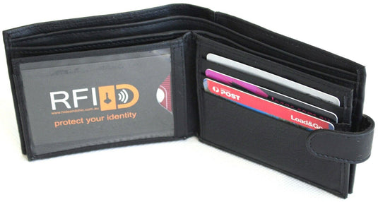 Personalized Monogrammed Wallet. Gold, Silver or Black Embossed. RFID Leather.