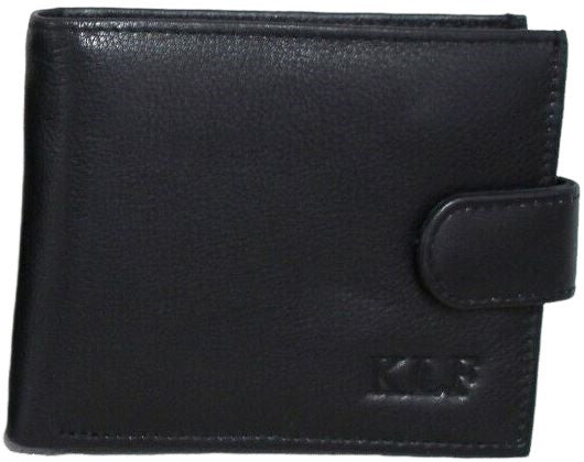 Personalized Monogrammed Wallet. Gold, Silver or Black Embossed. RFID Leather.