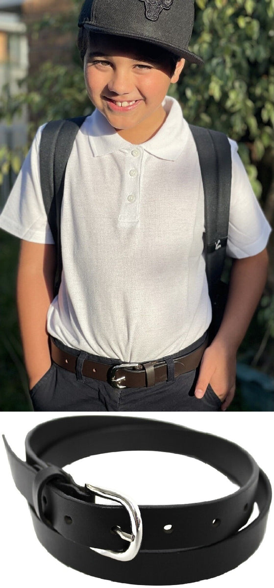30mm Full Grain Leather School Uniform Belt Hide & Chic