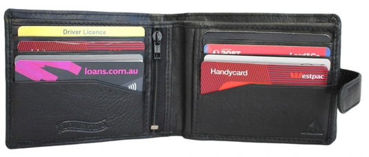 RFID LINED Hide Leather Wallet. Style 11000. Hide & Chic