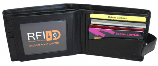 RFID LINED Hide Leather Wallet. Style 11000. Hide & Chic