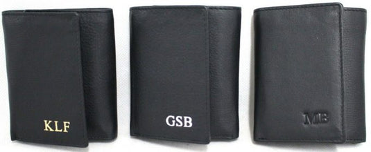 Personalised Monogrammed Wallet in Gold, Silver or Black Embossed by Hide & Chic