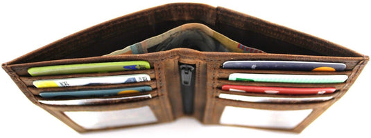 RFID Security Lined Leather Wallet Quality Full Grain Cow Hide Leather. Style No: 11008 Hide & Chic